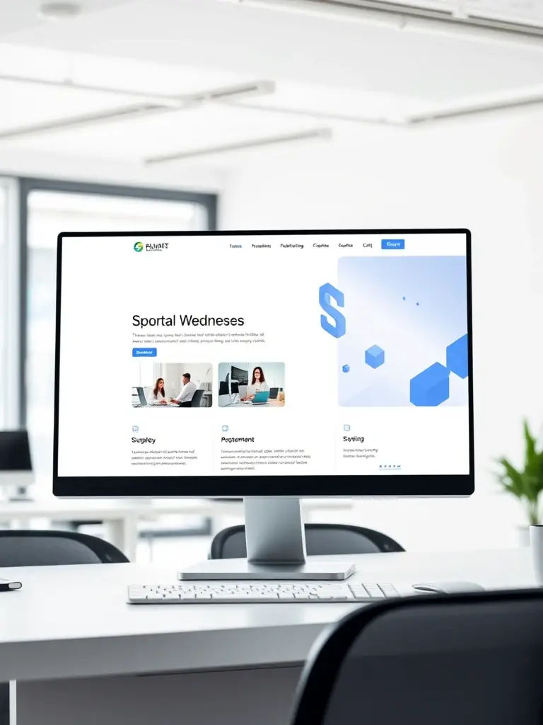 A clean, modern website design showcasing PGL's expertise in creating visually appealing and user-friendly interfaces, emphasizing the importance of first impressions.